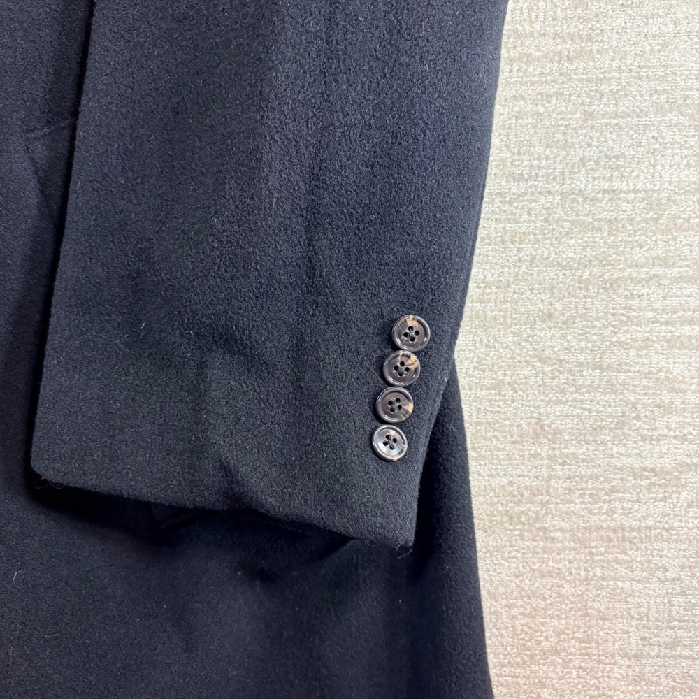 Vintage Ralph Lauren Chaps Mens Black 100% Italian Cashmere Overcoat Size 46R - Picture 4 of 12